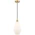 Cindyrella 7" Satin Gold Mini Pendant w/ Cased Matte White Shade