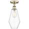 Cindyrella 7" Wide Antique Brass Semi.Flush Mount With Clear Glass Sha