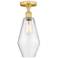 Cindyrella 7" Wide Satin Gold Semi.Flush Mount With Seedy Glass Shade