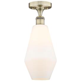 Cindyrella 7"W Antique Brass Ceiling Light with White Shade Cindyrella 7"W Antique Brass Ceiling Light with White Shade