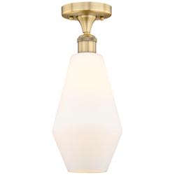 Cindyrella 7"W Brushed Brass Ceiling Light with White Shade