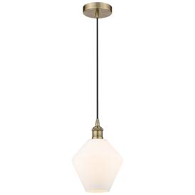 Cindyrella 8" Antique Brass Mini Pendant w/ Cased Matte White Shade Cindyrella 8" Antique Brass Mini Pendant w/ Cased Matte White Shade