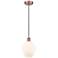 Cindyrella 8" Antique Copper Mini Pendant w/ Cased Matte White Shade