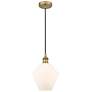 Cindyrella 8" Brushed Brass Mini Pendant w/ Cased Matte White Shade
