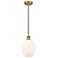 Cindyrella 8" Brushed Brass Mini Pendant w/ Cased Matte White Shade