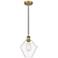 Cindyrella 8" Brushed Brass Mini Pendant w/ Clear Shade
