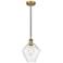 Cindyrella 8" Brushed Brass Mini Pendant w/ Seedy Shade