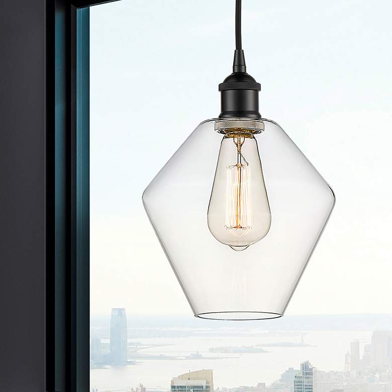 Image 2 Cindyrella 8" Matte Black Mini Pendant w/ Clear Shade more views