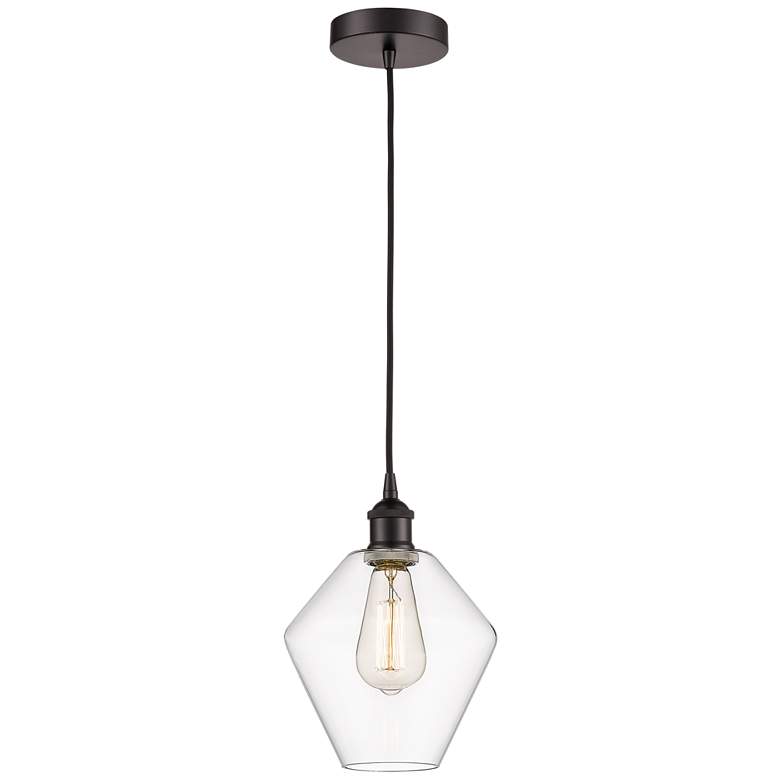 Image 1 Cindyrella 8" Oil Rubbed Bronze Mini Pendant w/ Clear Shade