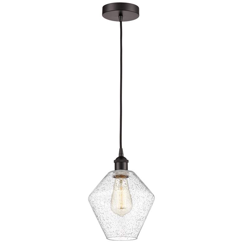 Image 1 Cindyrella 8" Oil Rubbed Bronze Mini Pendant w/ Seedy Shade