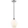 Cindyrella 8" Polished Chrome Mini Pendant w/ Cased Matte White Shade