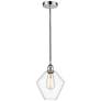 Cindyrella 8" Polished Chrome Mini Pendant w/ Clear Shade