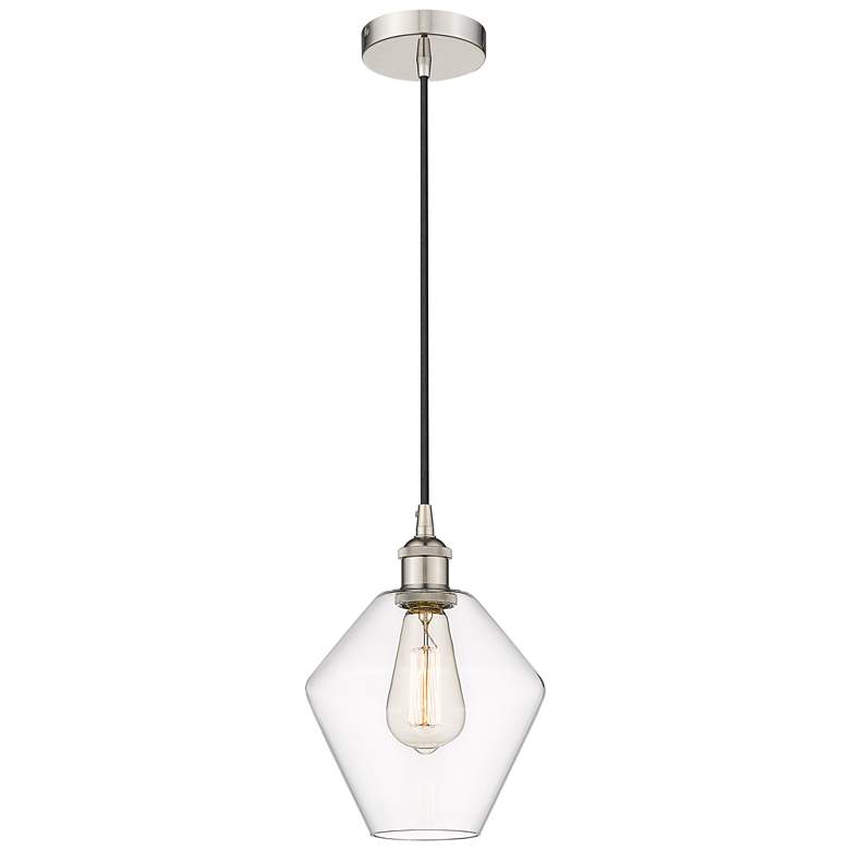 Image 1 Cindyrella 8" Polished Nickel Mini Pendant w/ Clear Shade