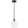 Cindyrella 8" Wide Black and Antique Brass Mini Pendant