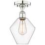 Cindyrella 8" Wide Polished Nickel Semi.Flush Mount With Clear Glass S