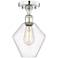 Cindyrella 8" Wide Polished Nickel Semi.Flush Mount With Clear Glass S