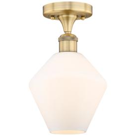 Cindyrella 8"W Brushed Brass Semi.Flush Mount w/ Cased White Shade Cindyrella 8"W Brushed Brass Semi.Flush Mount w/ Cased White Shade