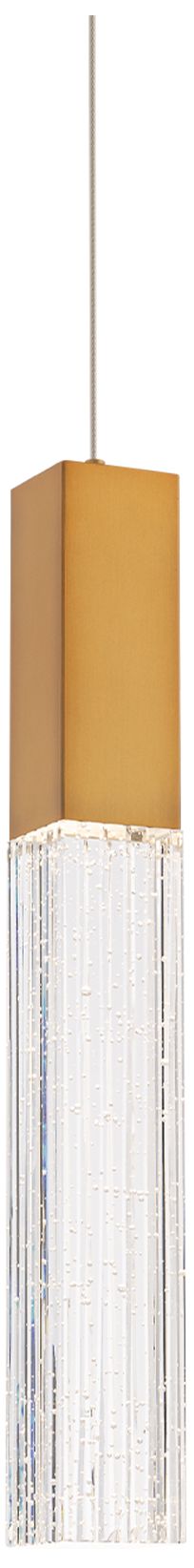 Cinema 16"H x 2"W 1-Light Mini-Pendant in Aged Brass