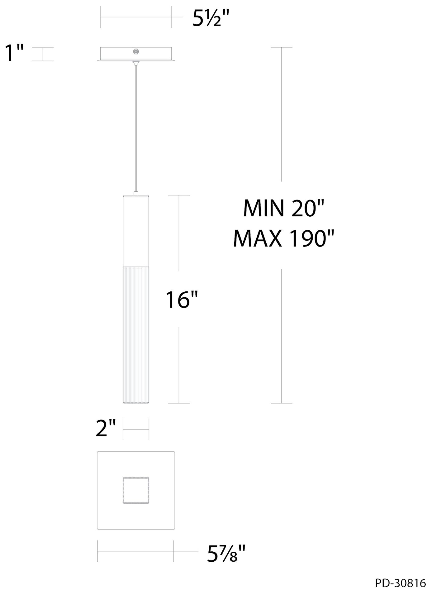 Image 5 Cinema 16"H x 2"W 1-Light Mini-Pendant in Black more views