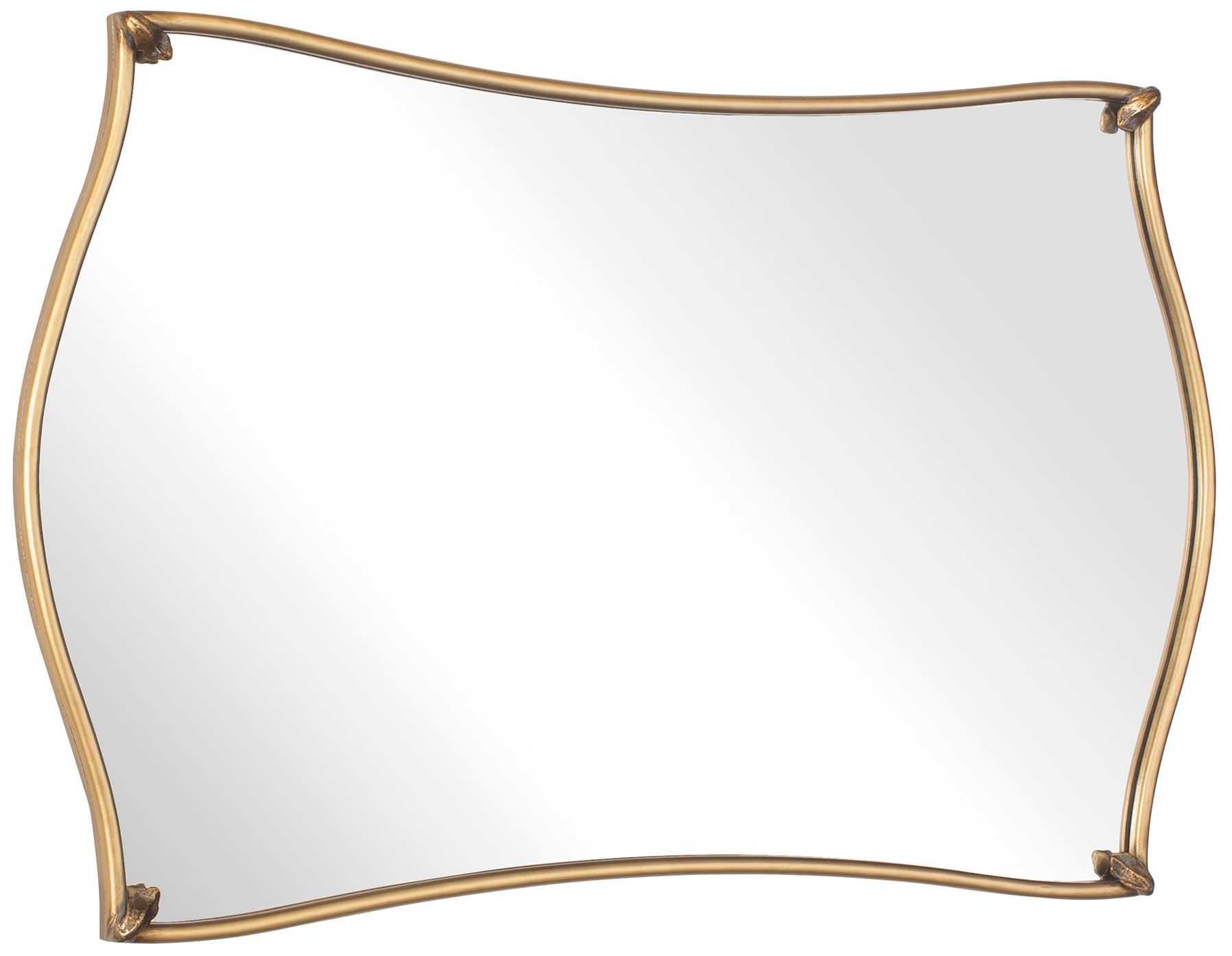 Image 2 Cinnabar Road 22" x 34" Warm Gold Sculptural Leaf Wall Mirror more views
