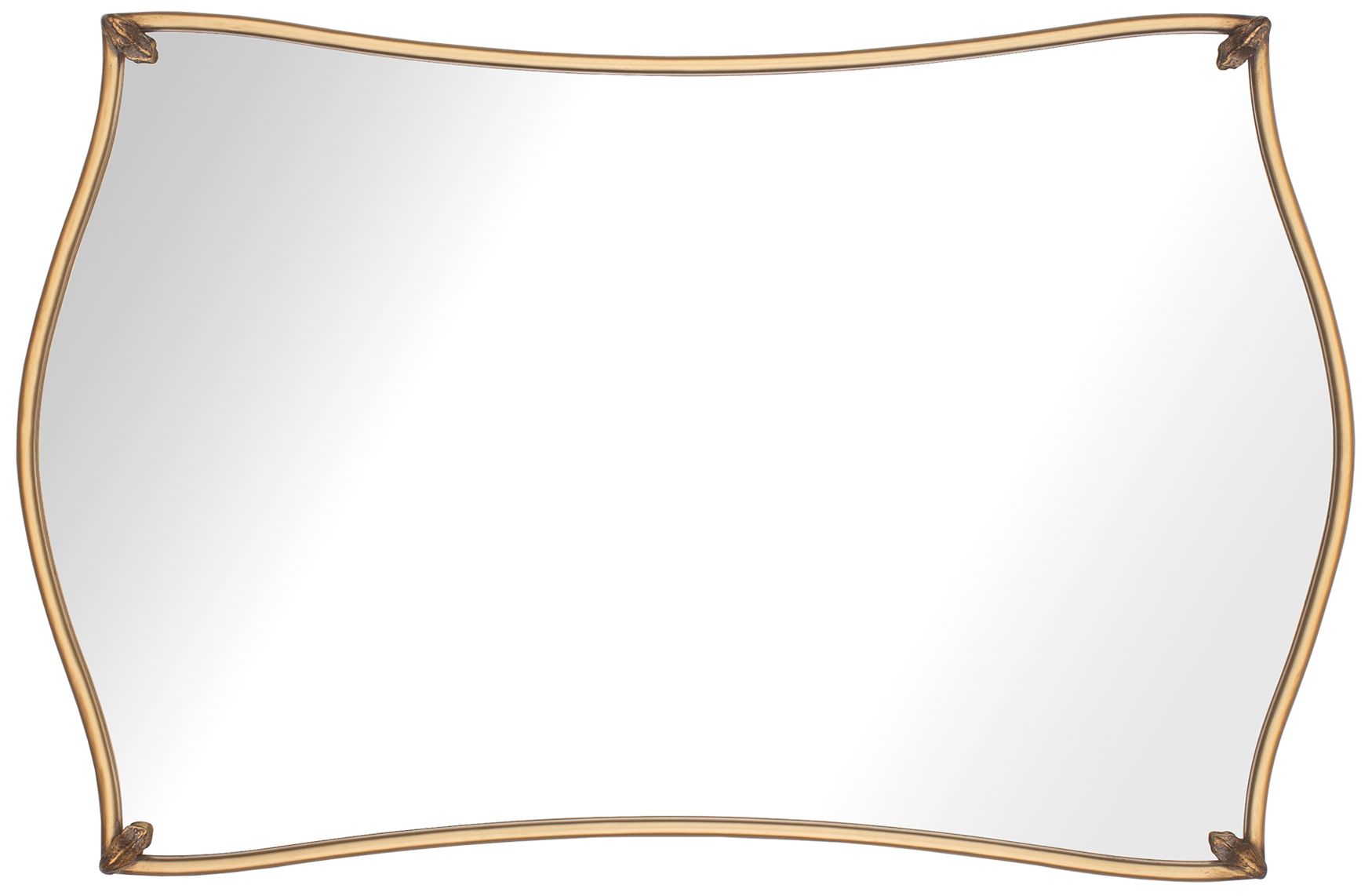 Image 7 Cinnabar Road 22" x 34" Warm Gold Sculptural Leaf Wall Mirror more views