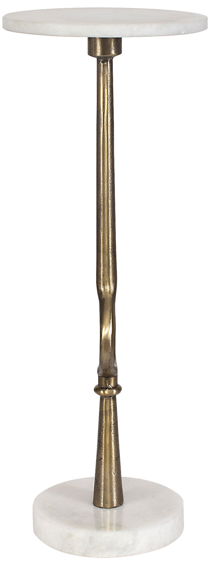 Image 4 Cinnabar Road 24" H Brass Aluminum with White Marble Side Table more views