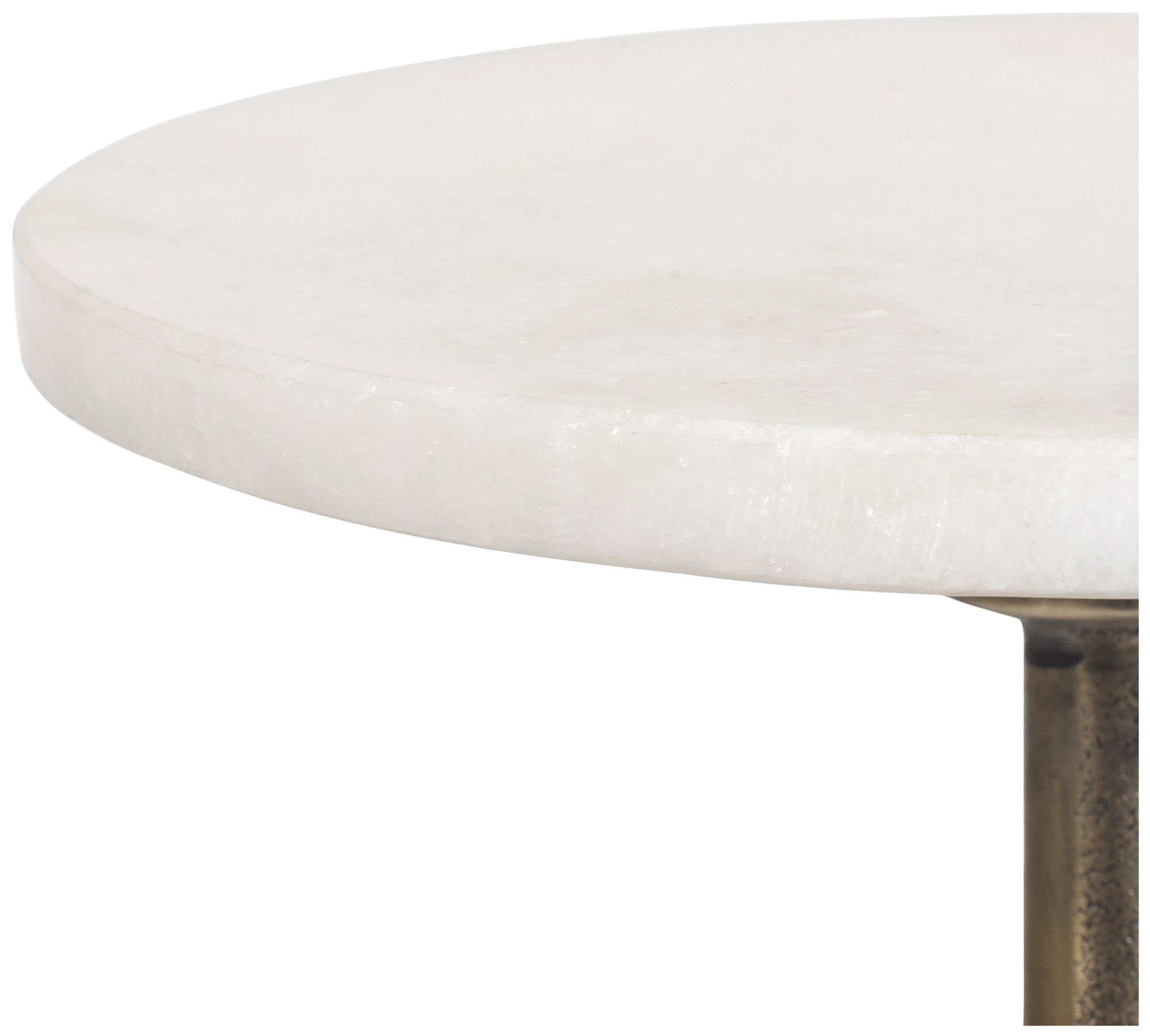 Image 5 Cinnabar Road 24" H Brass Aluminum with White Marble Side Table more views