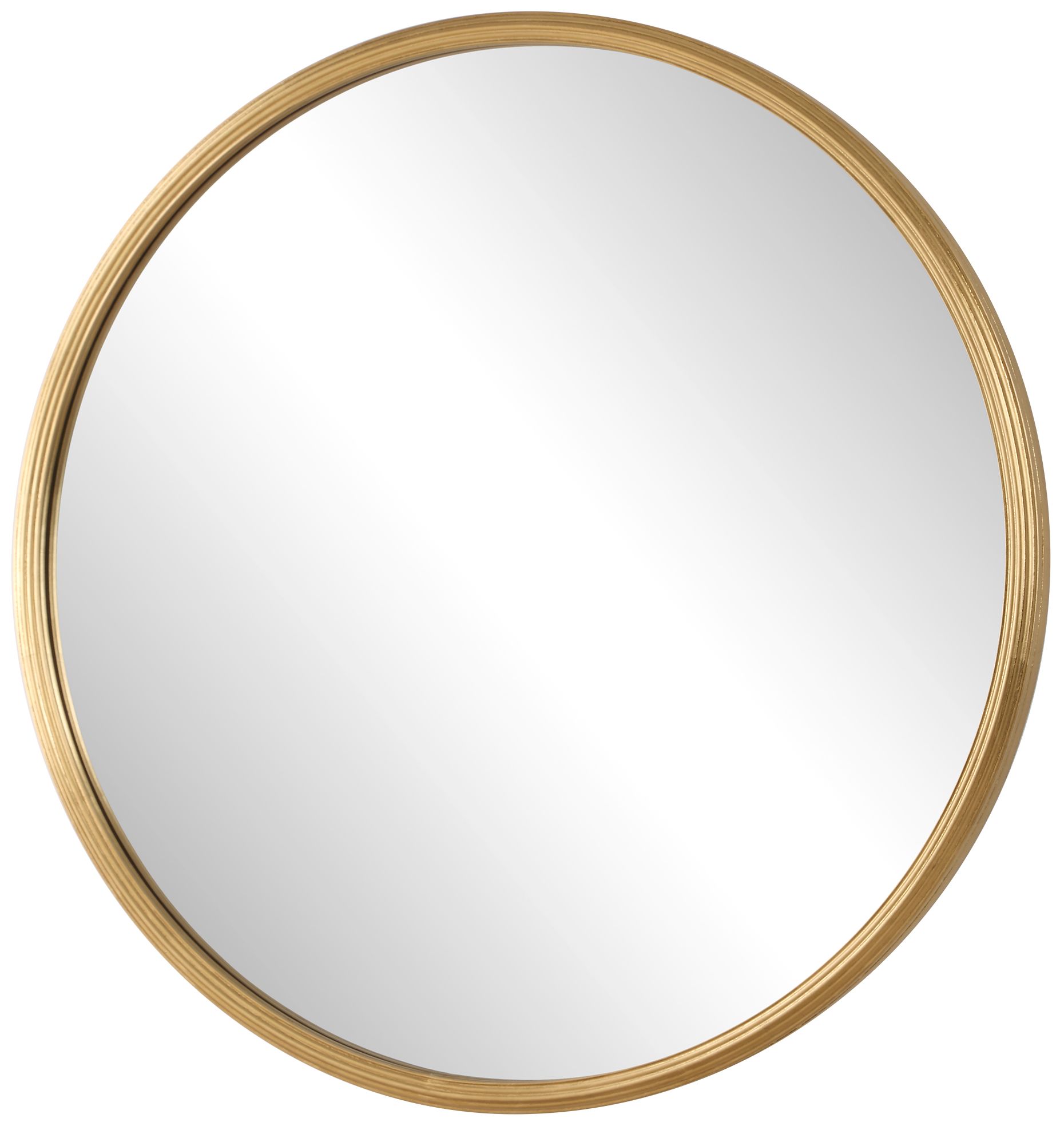 Image 4 Cinnabar Road 34" Round Gold Metal Mirror more views