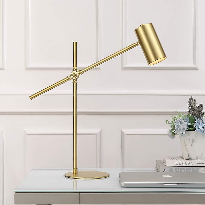 Image 1 Cinnabar Road Aledo Brushed Gold Adjustable Desk Lamp