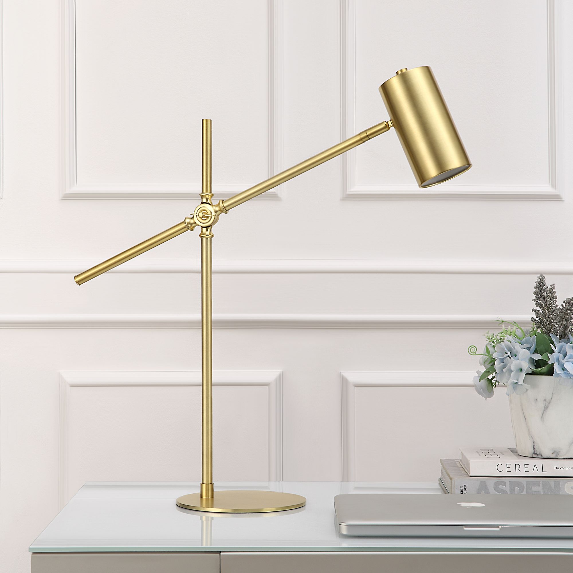 Image 3 Cinnabar Road Aledo Brushed Gold Adjustable Desk Lamp more views