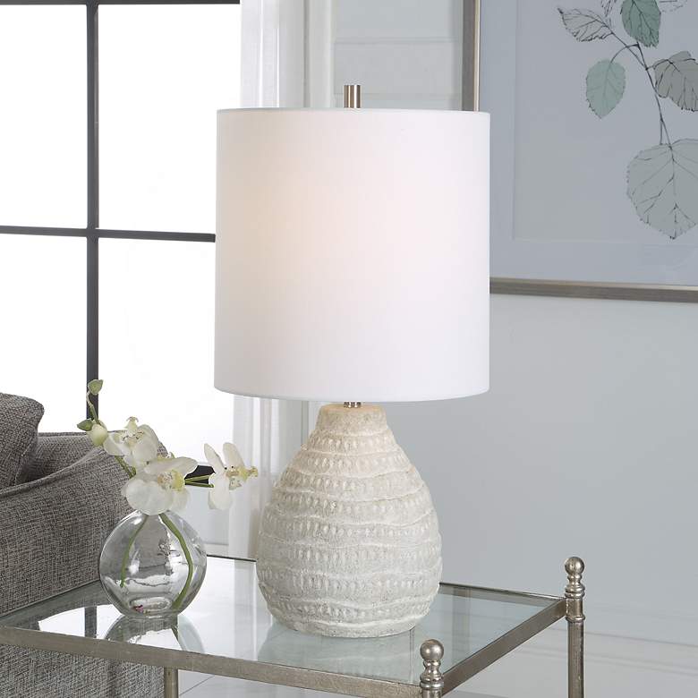Image 1 Cinnabar Road Alpine White Ceramic Accent Table Lamp