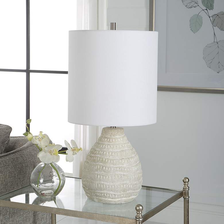 Image 3 Cinnabar Road Alpine White Ceramic Accent Table Lamp more views