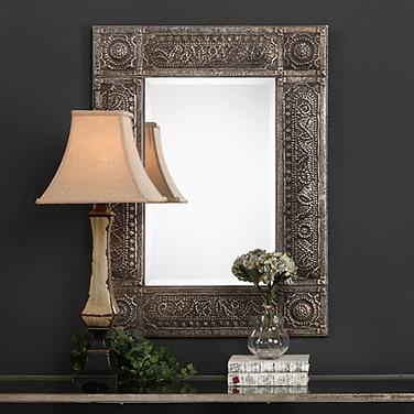 Cinnabar Road Alta Antiqued Rust Gray 30" x 40 1/4" Wall Mirror