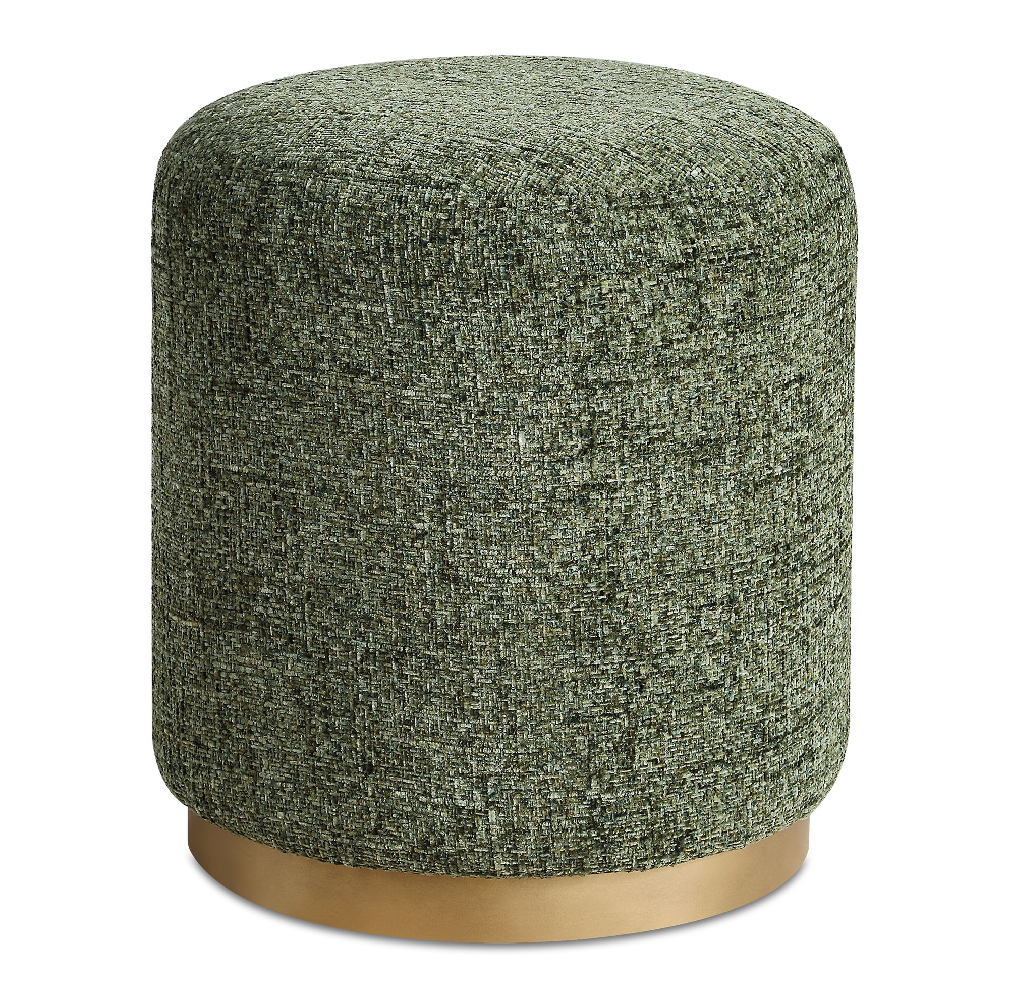 Image 2 Cinnabar Road Alta Forest Green Ottoman w/ Brushed Brass Base