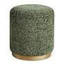 2_Cinnabar Road Alta Forest Green Ottoman w/ Brushed Brass Base