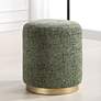 3_Cinnabar Road Alta Forest Green Ottoman w/ Brushed Brass Base more views