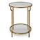 Cinnabar Road Amarillo 17 1/4"W Antiqued Gold 2-Tier Side Table