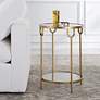 1_Cinnabar Road Amarillo 17 1/4"W Antiqued Gold 2-Tier Side Table