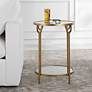 3_Cinnabar Road Amarillo 17 1/4"W Antiqued Gold 2-Tier Side Table more views