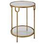 4_Cinnabar Road Amarillo 17 1/4"W Antiqued Gold 2-Tier Side Table more views