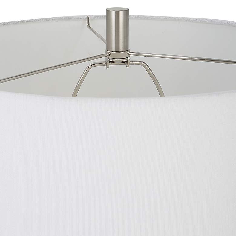Image 5 Cinnabar Road Ami White Wavy Ceramic Table Lamp more views