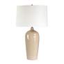 2_Cinnabar Road Anson 27 1/2"H Crackled Sandy Gray Ceramic Table Lamp