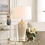 1_Cinnabar Road Anson 27 1/2"H Crackled Sandy Gray Ceramic Table Lamp