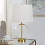 3_Cinnabar Road Aransas Clear Glass and Gold Accent Table Lamp more views