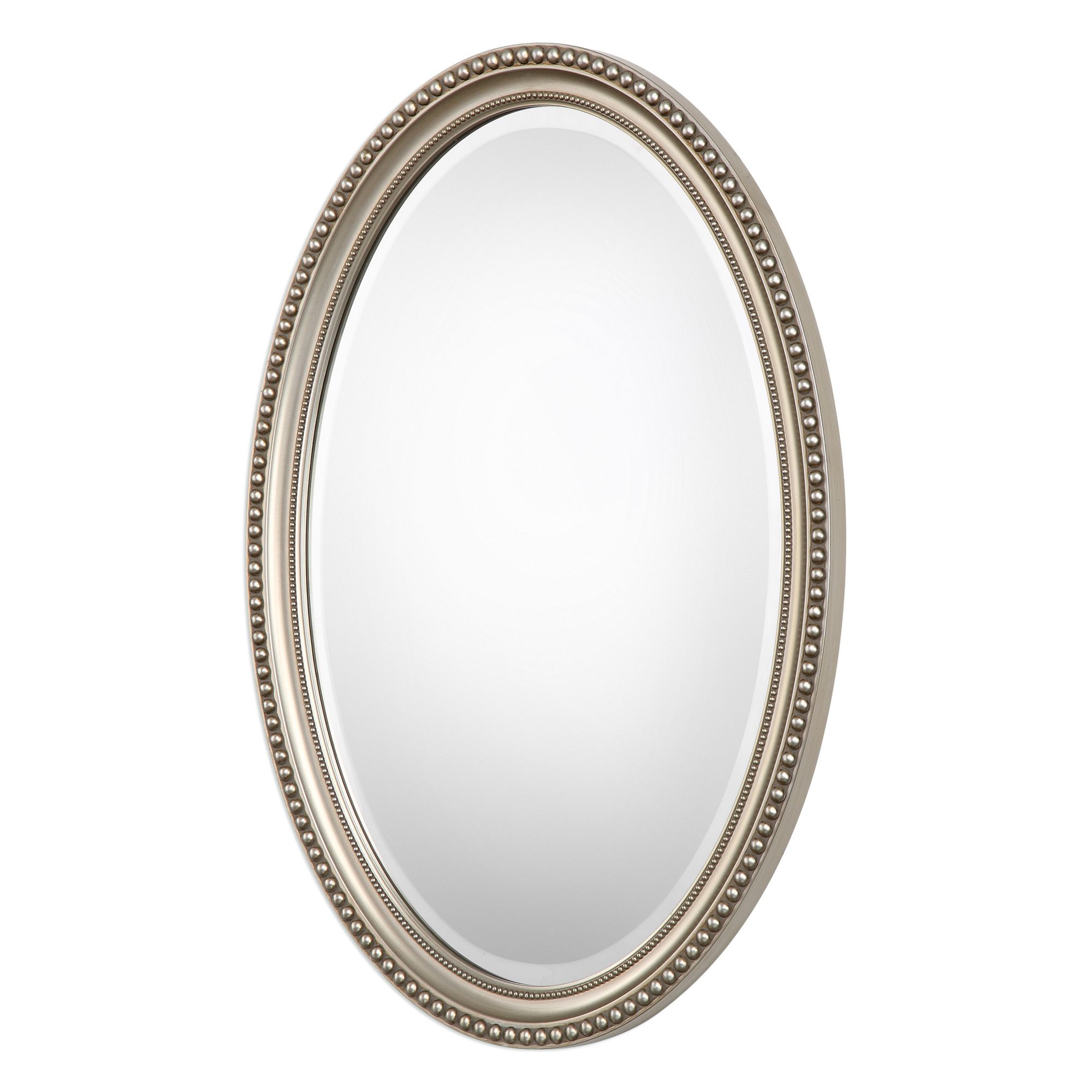 Image 4 Cinnabar Road Arden Metallic Silver 22" x 32" Oval Wall Mirror more views