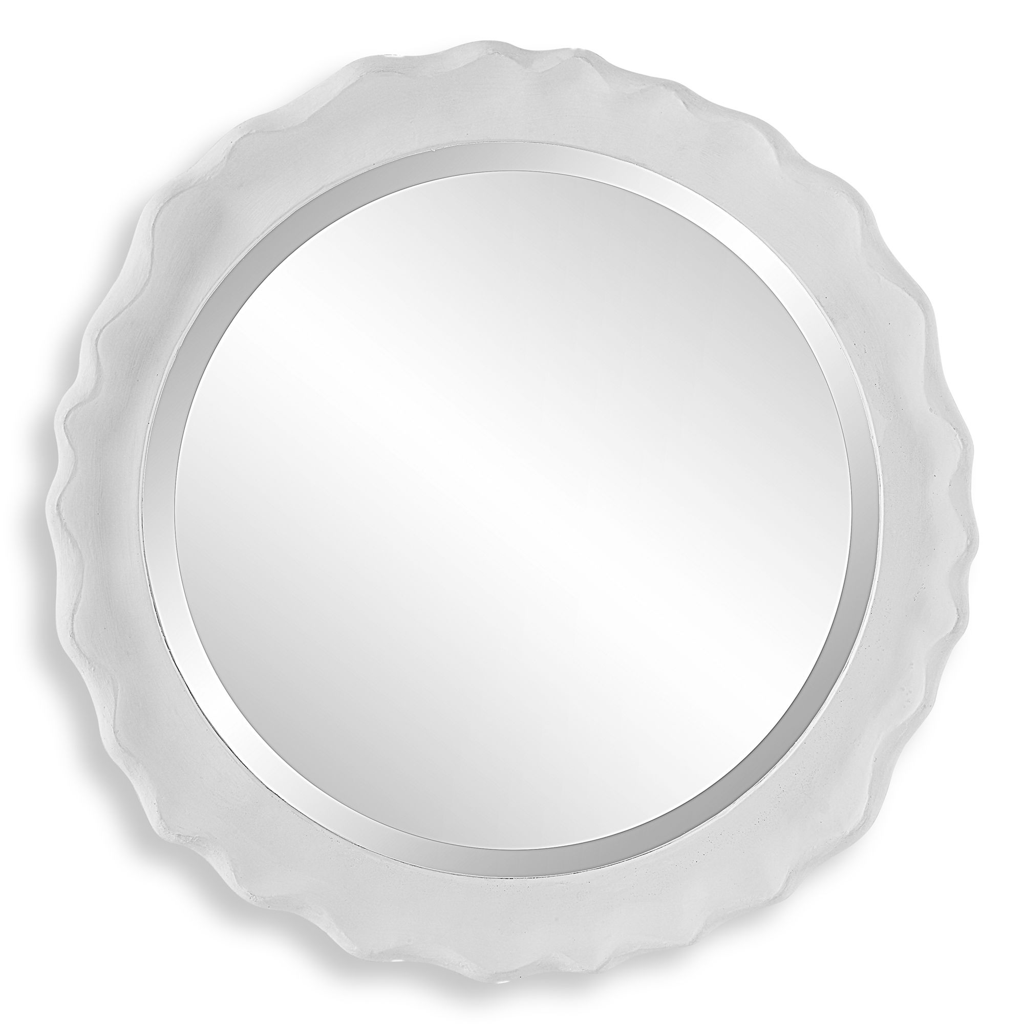 Cinnabar Road Aria Matte White 24" Round Wall Mirror