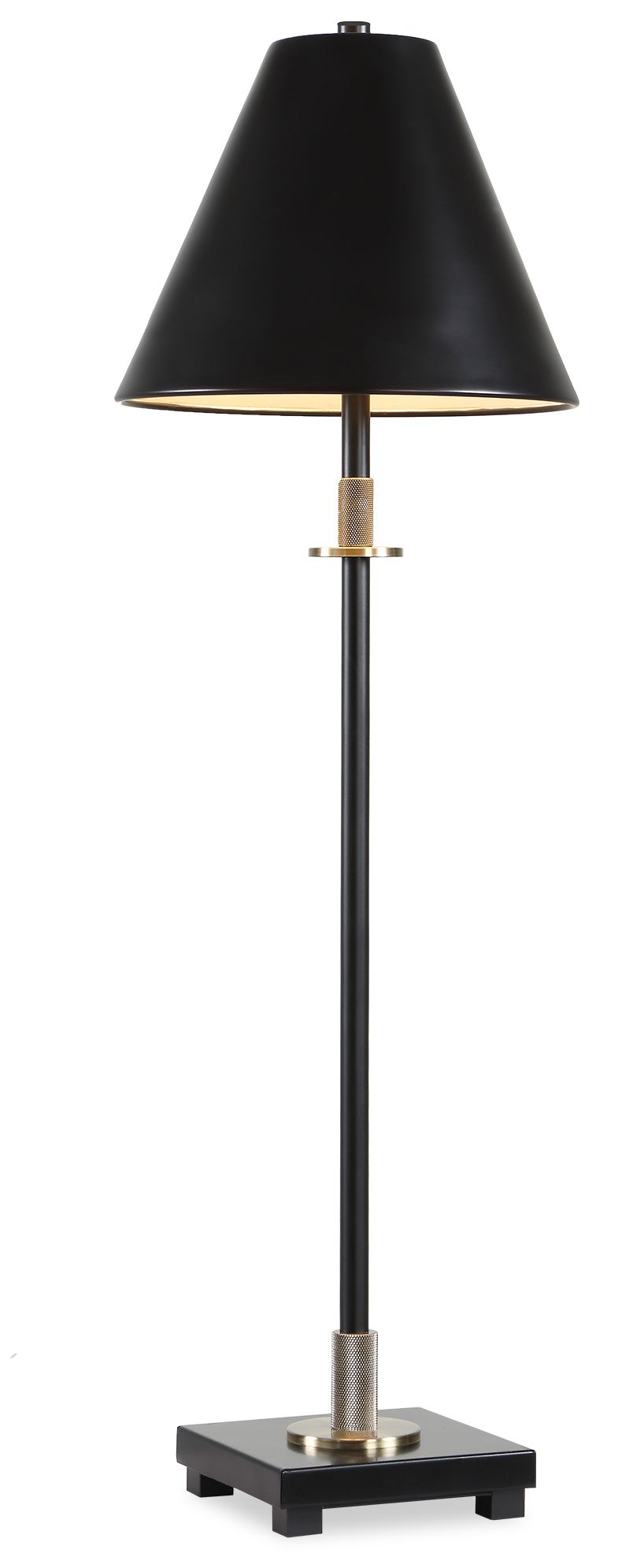 Image 2 Cinnabar Road Athens 32" H Black Metal with Antique Brass Table Lamp
