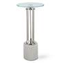 2_Cinnabar Road Ava 11" Wide Silver and White Marble Accent Table