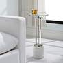 1_Cinnabar Road Ava 11" Wide Silver and White Marble Accent Table