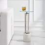 3_Cinnabar Road Ava 11" Wide Silver and White Marble Accent Table more views